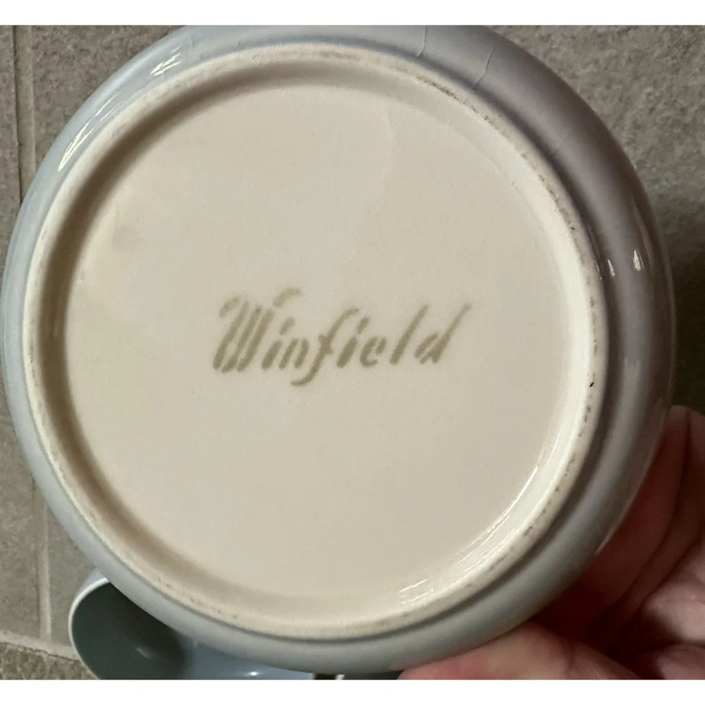 4 Winfield Pottery California Blue Pacific Fruit Bowls
